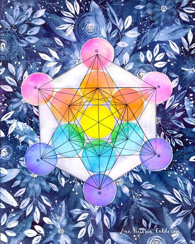 Metatron&rsquo;s Cube 🔮✨ Print now available in my @society6 shop! 😀 #SacredGeometry #AnaVictoriaSacredGeometry #metatronscube #seedoflife