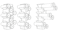 STAGGERED: Our designer’s favorite approach. Simply give the 2nd and 4th row a little tap from behind before the round begins and then slide those rows out first before moving on to the remaining rows.