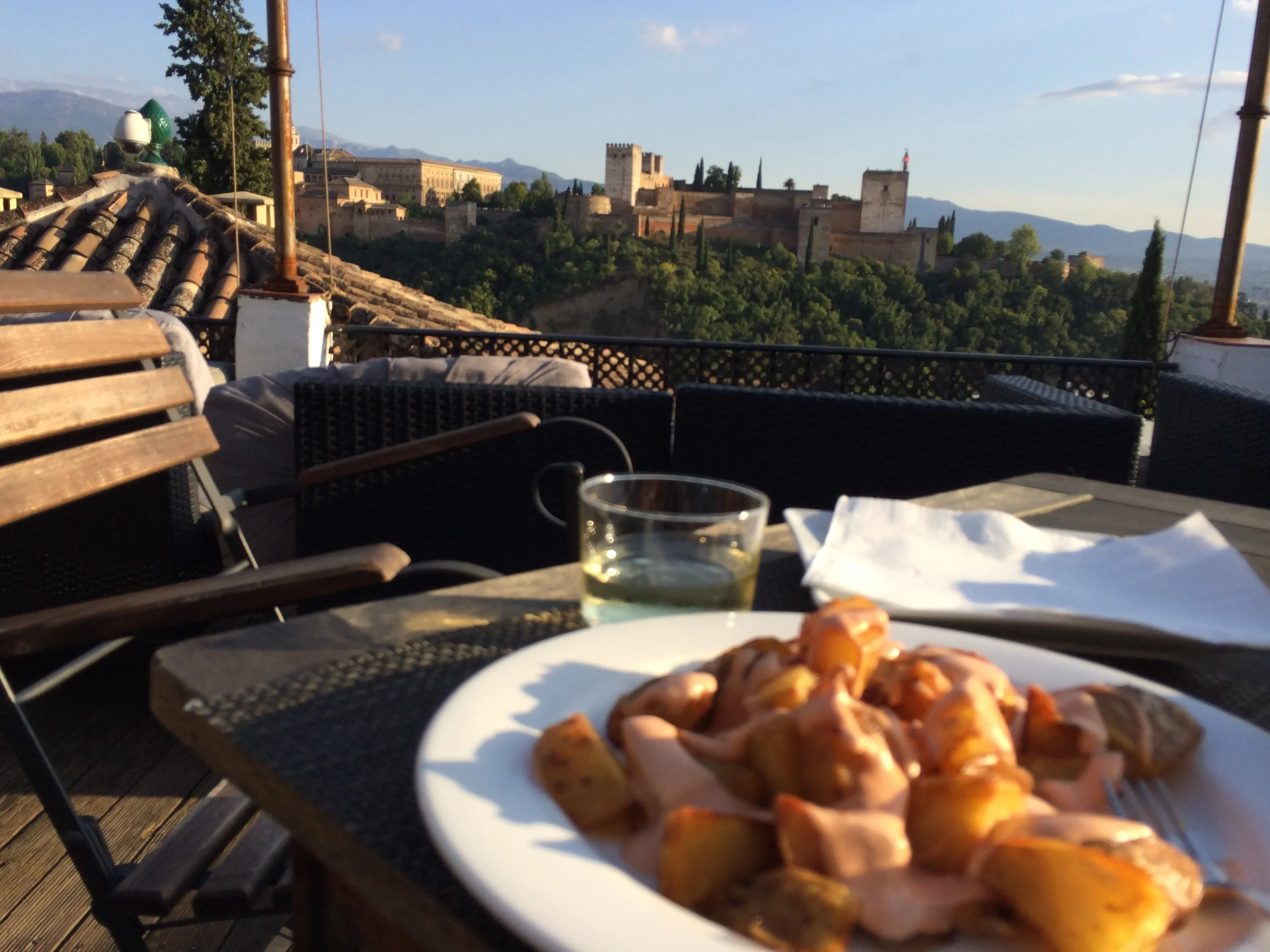 Patatas Bravas con view. Spain