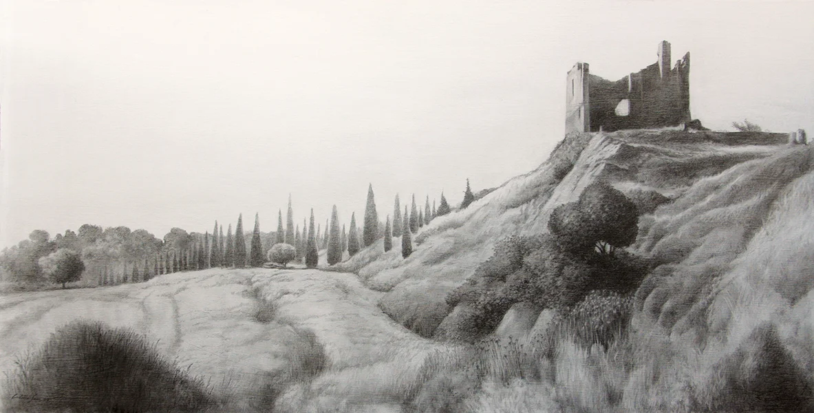 Paisaje con ruinas de una casa