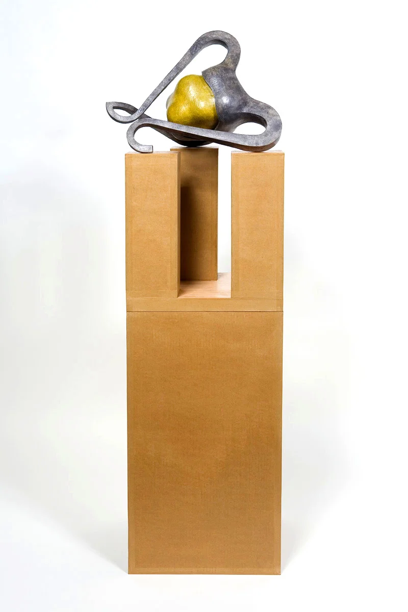 Untitled 2007 - 2008, Newspaper, leaflets, paint residue, inorganic household waste, ashes, wax. 149 x 41 x 38 cm.(incl. box/pedestal). Photo: W.Vermaase.