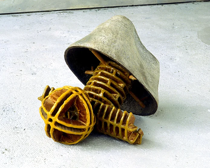 Untitled 1991, Newspaper, paint residue, pigments, wax, cardboard, bone glue, dowels. 30 x 43 x 29 cm. Collection Artist. Photo: D. Mackaay.