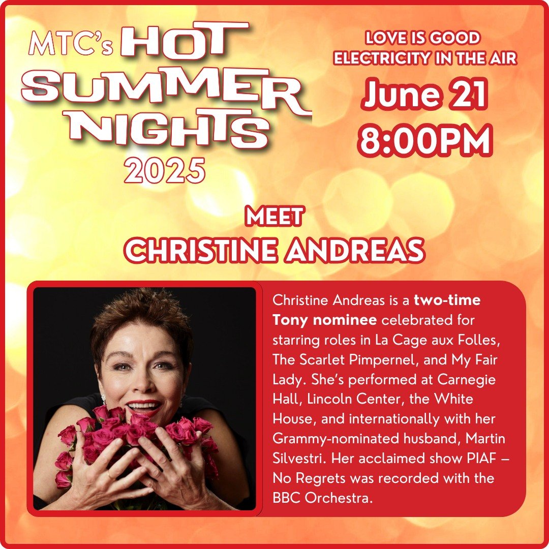 ☀️THIS SATURDAY - THE FIRST PERFORMANCE OF THE SUMMER!☀️

LOVE IS GOOD - ELECTRICITY IN THE AIR with CHRISTINE ANDREAS &amp; MARTIN SILVESTRI  is a riveting musical journey of love and adventure that begins at The White House and eventually spans all