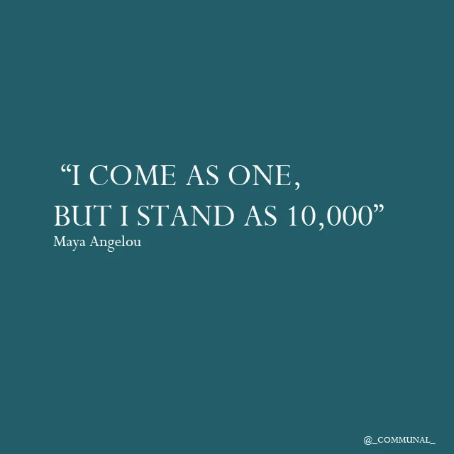 "I come as one, but I stand as 10,000"