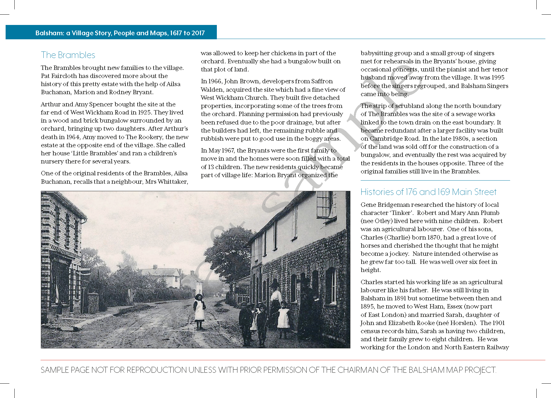 One page from our book showing a photo from the archives