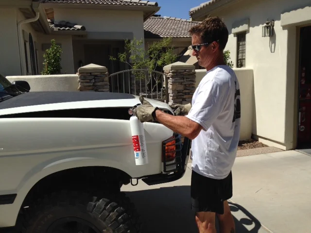 Displaying a regrettable lack of commitment to authenticity, Jim did not actually light a fire in the engine compartment of his Discovery. But you get the idea.