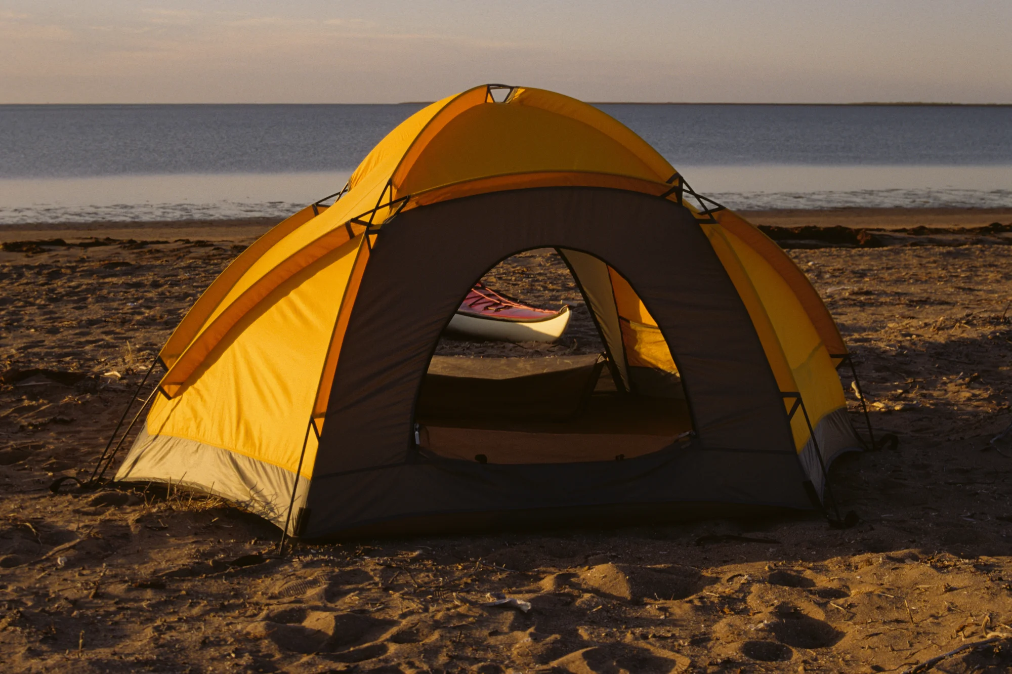 A North Face VE25, one of the original geodesic dome tents.