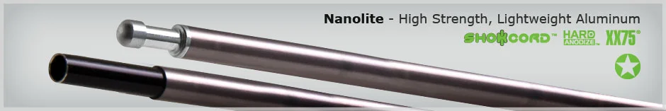 Aluminum alloy poles, such as these from Easton, are the only proper choice for a quality tent.