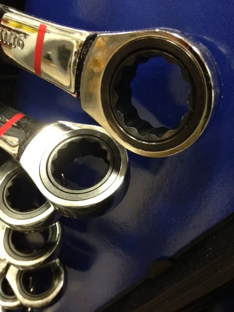 Kobalt ratcheting box-end wrenches.