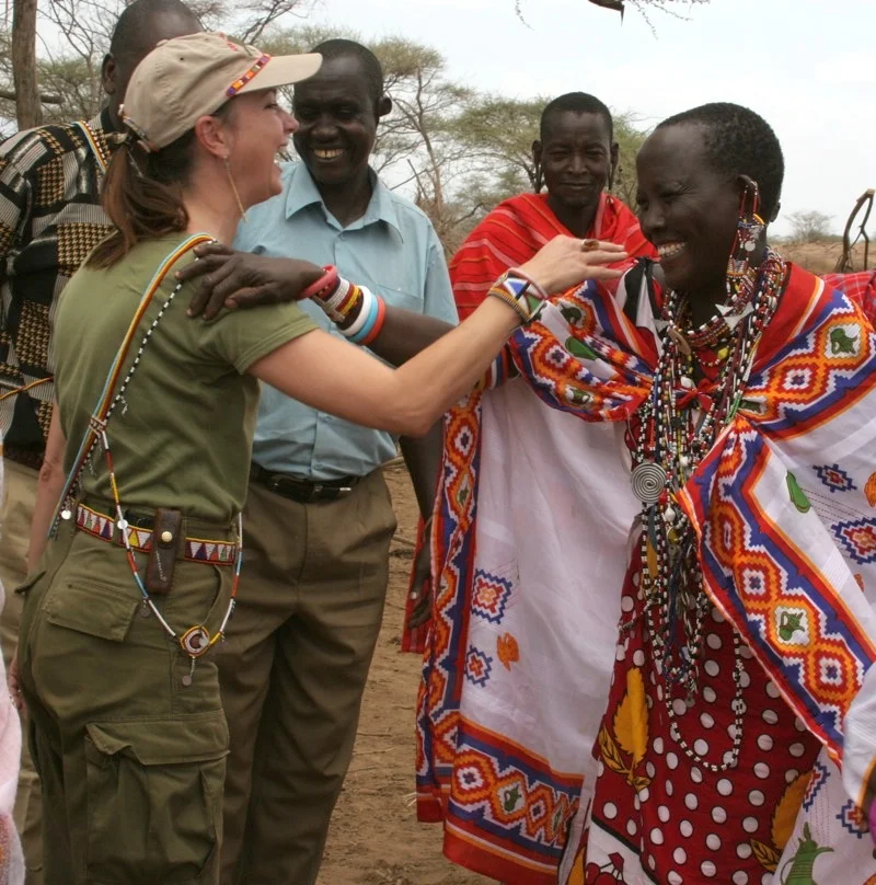 Roseann meeting with South Rift Maasai women in 2005 . . .