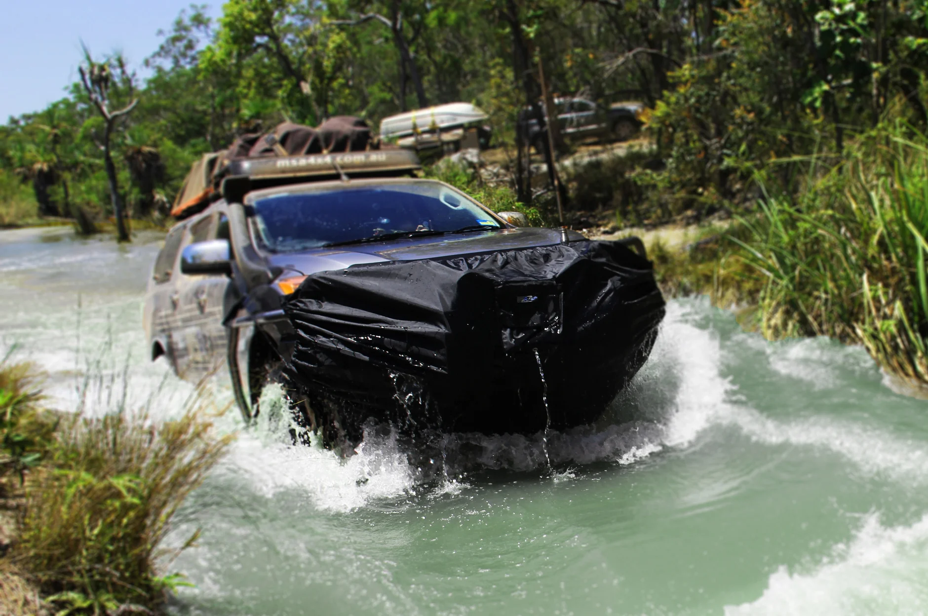 The MSA radiator blind significantly reduces the amount of water entering the engine compartment.