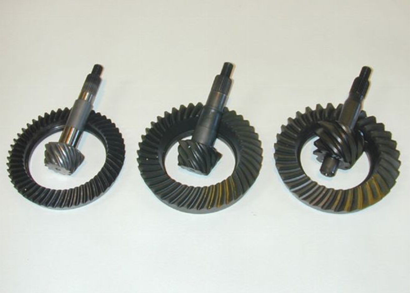 Notice how much smaller the low-ratio pinion gear on the left is.