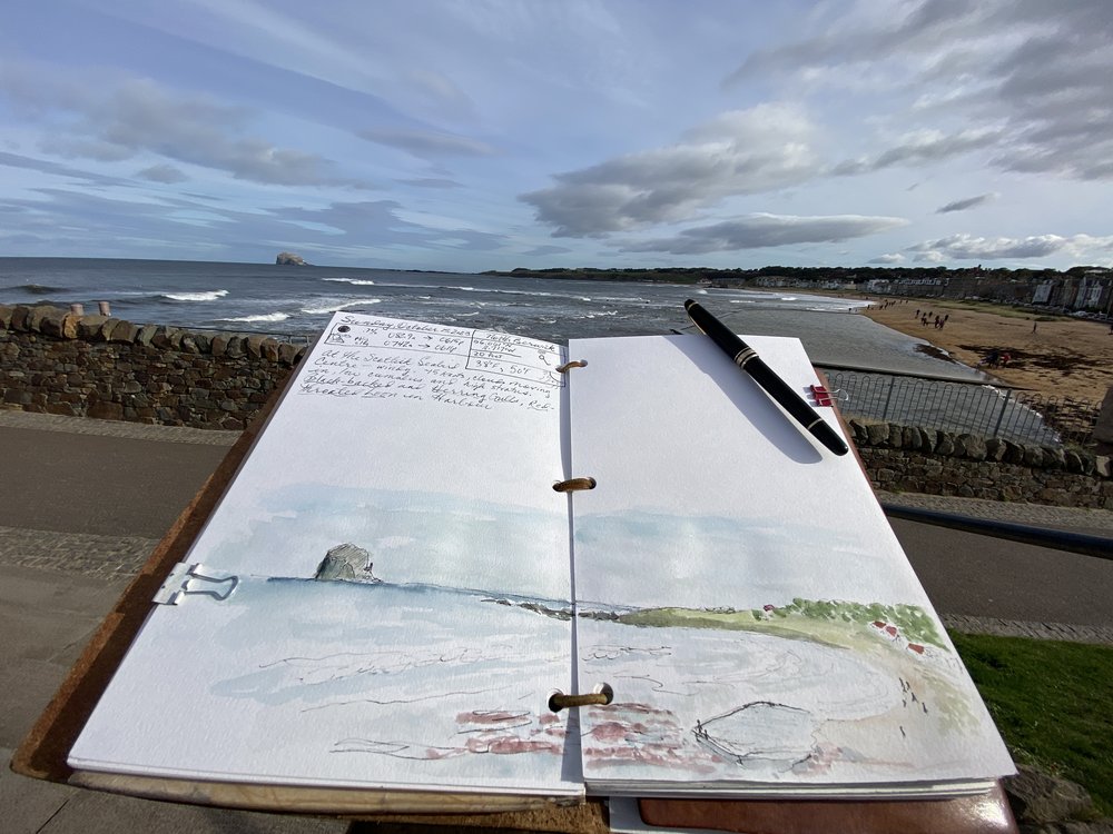 Sketching the Firth of Forth, North Berwick, Scotland