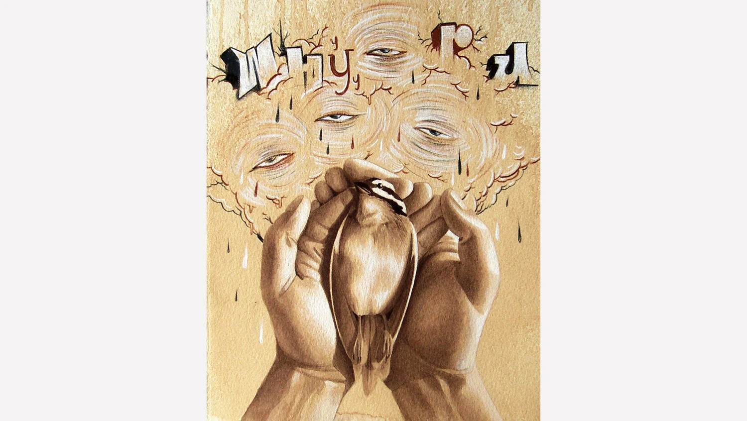 Why R U? (w Mike Gallegos), acrylic & pencil
