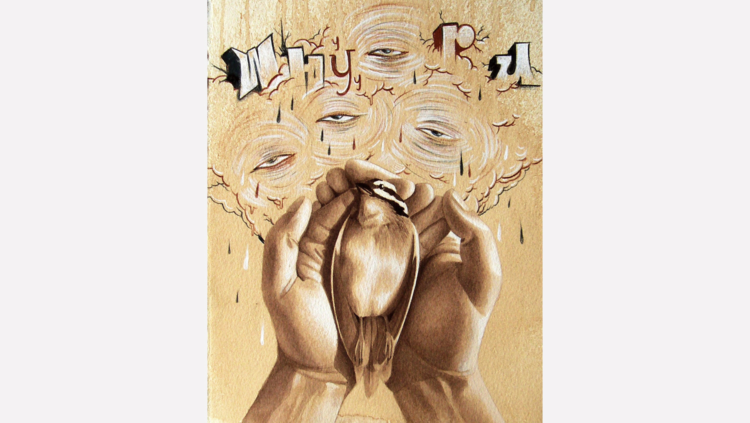 Why R U? (w Mike Gallegos), acrylic & pencil