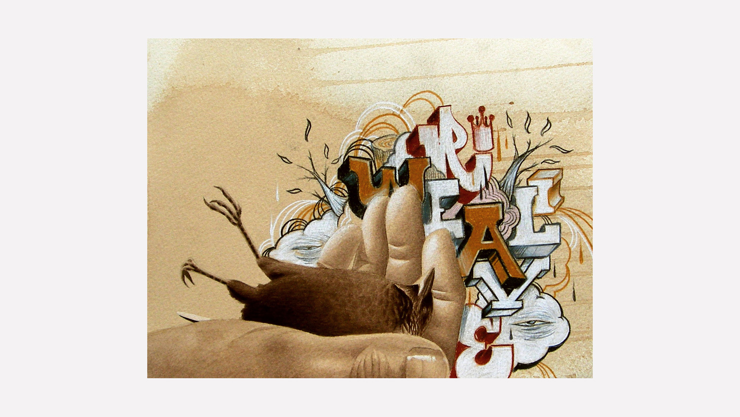 We R Alive (w Mike Gallegos), acrylic & pencil