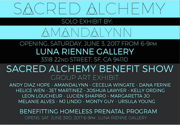 Amandalynn will be curating a group show in addition to her solo show, both opening on Saturday June 3rd at Luna Rienne . A portion of proceeds benefit the Homeless Prenatal Program