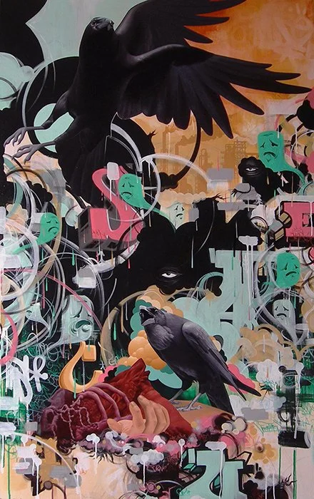 Mixed media collaboration with Mike Gallegos