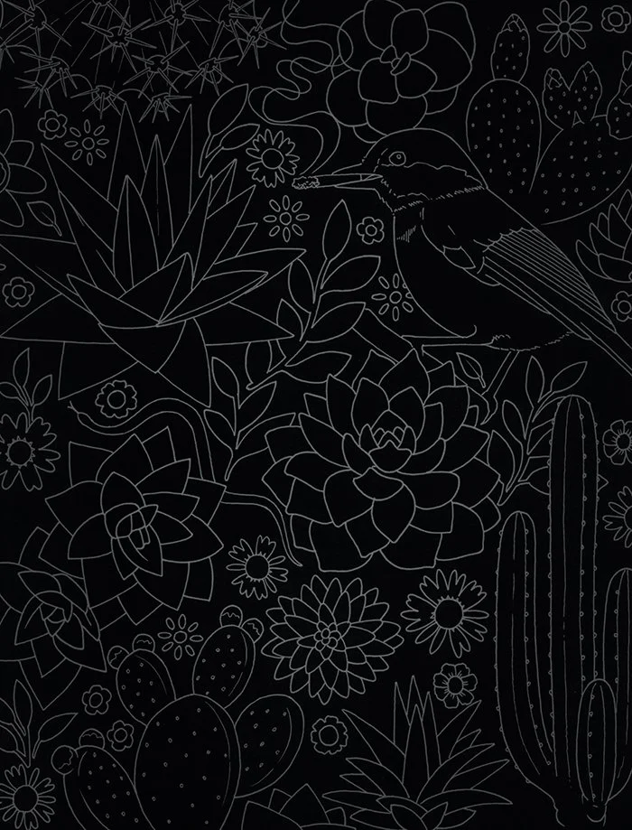 Digitally modified ink drawing
