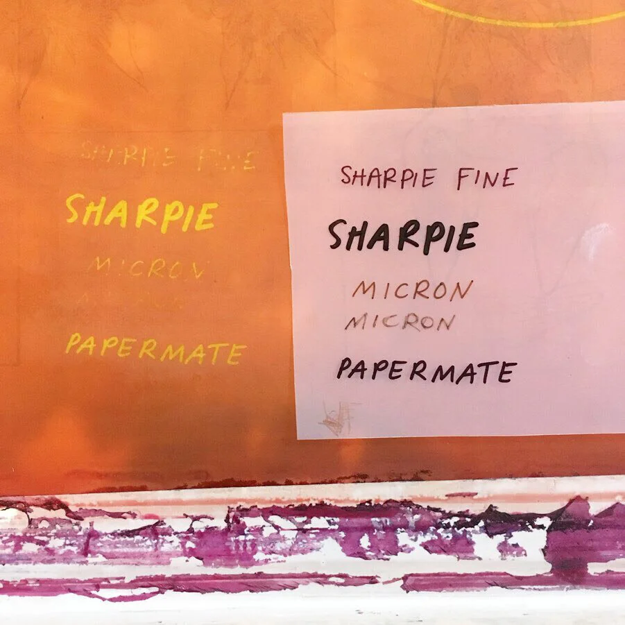 Results of a test exposure of different pens