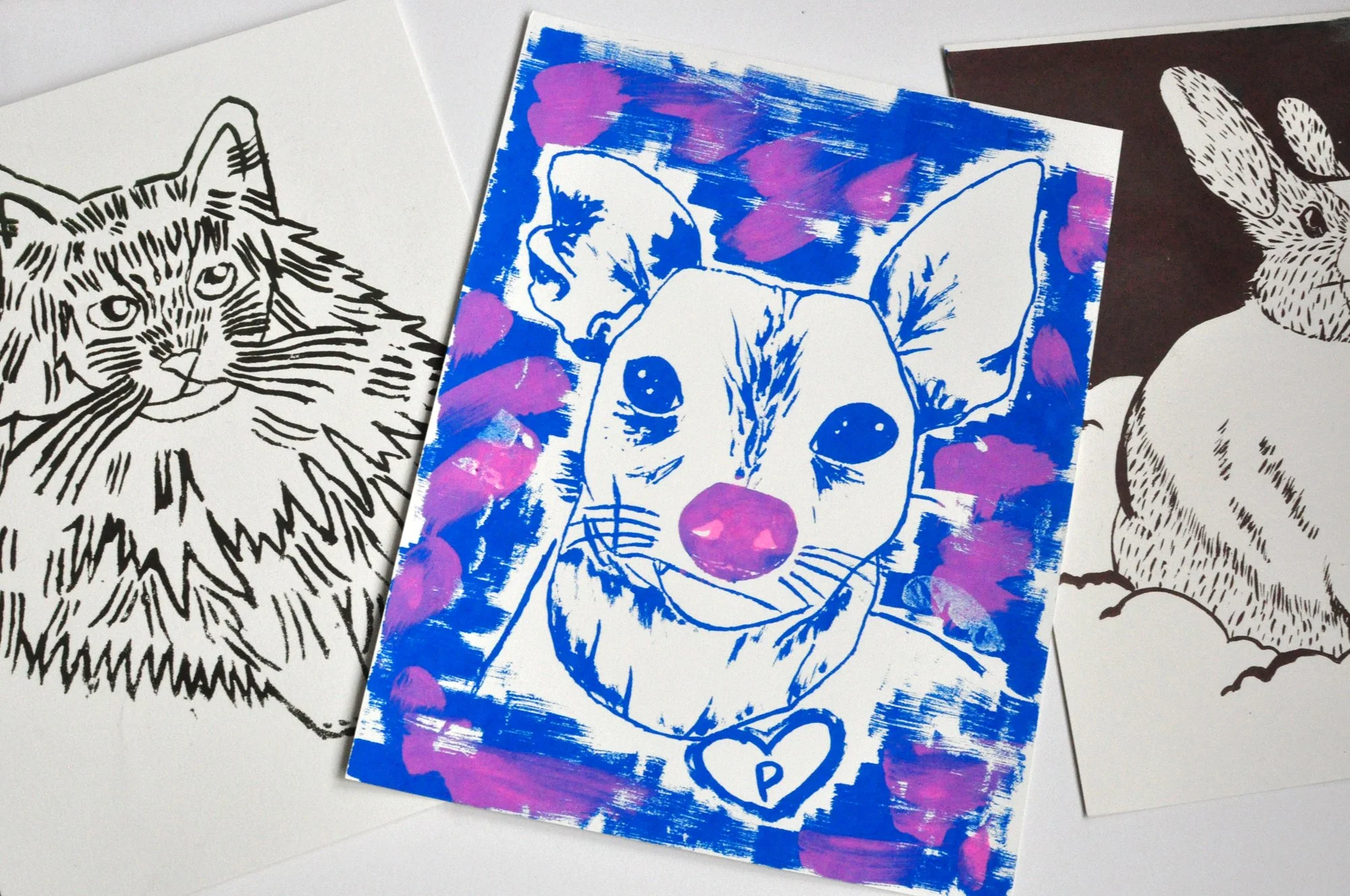 Screen Printed Pet Portraits