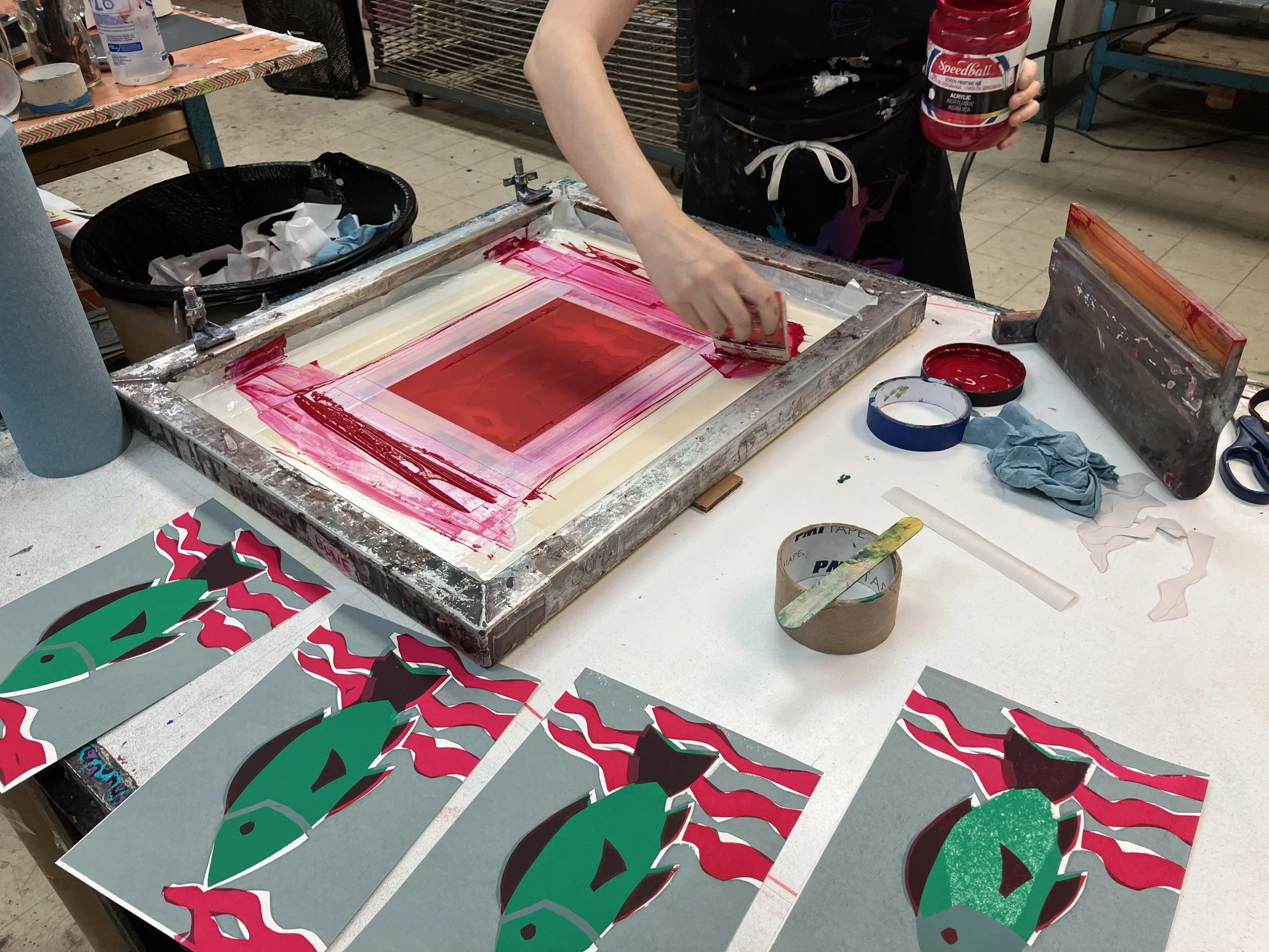 6-week Screen Printing on Paper, Week 1