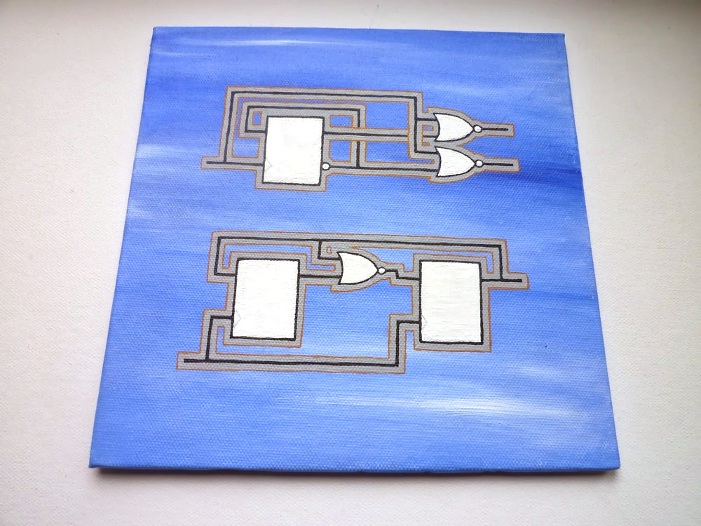 Some logic circuits from the Second Edition I painted on canvas. More here .