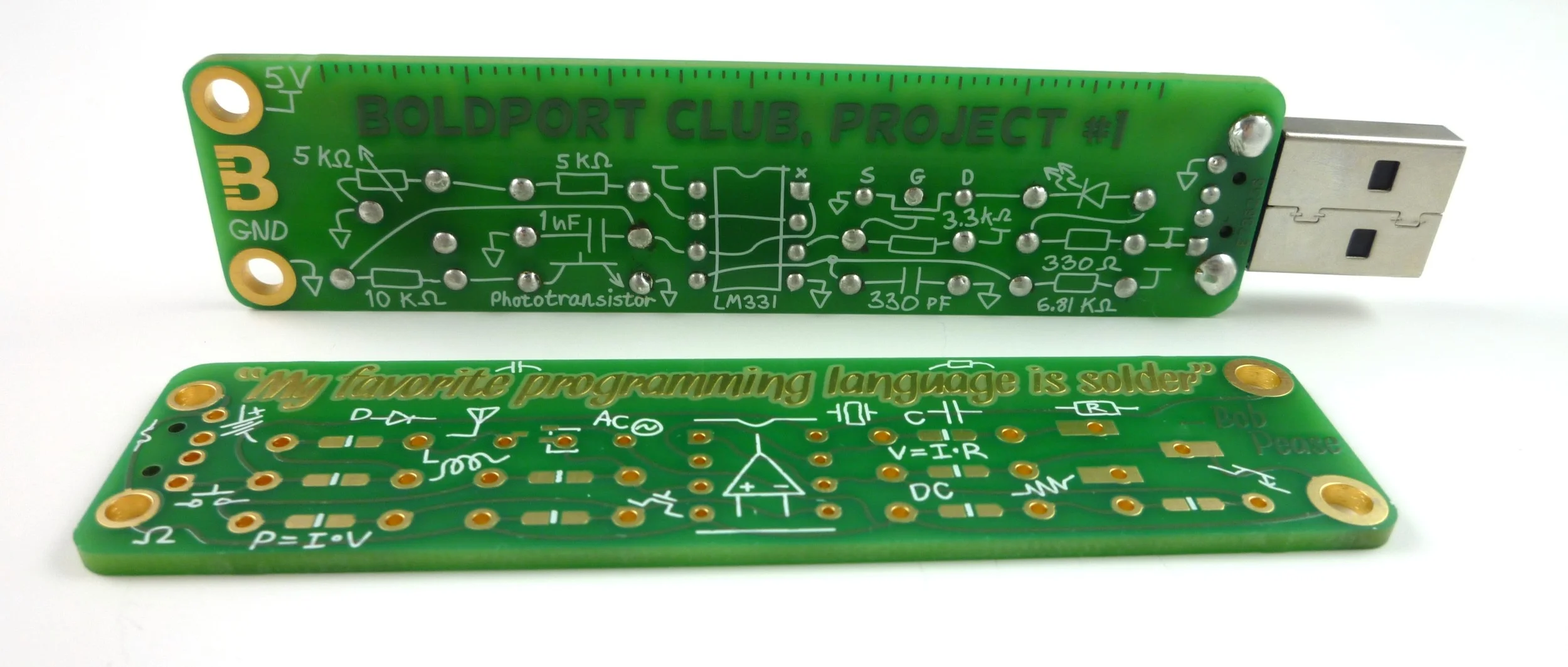 Several people soldered the components on the wrong side while assembling this board