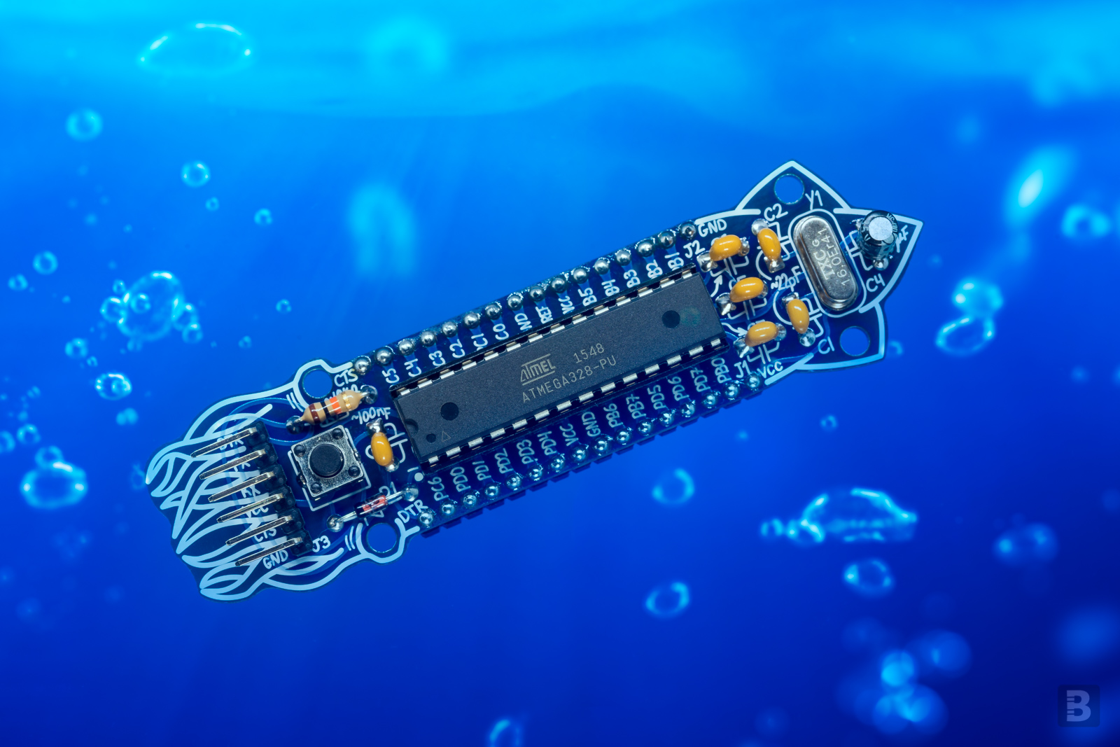 The Cuttle , a Boldport Club project featuring an ATMEL MCU.