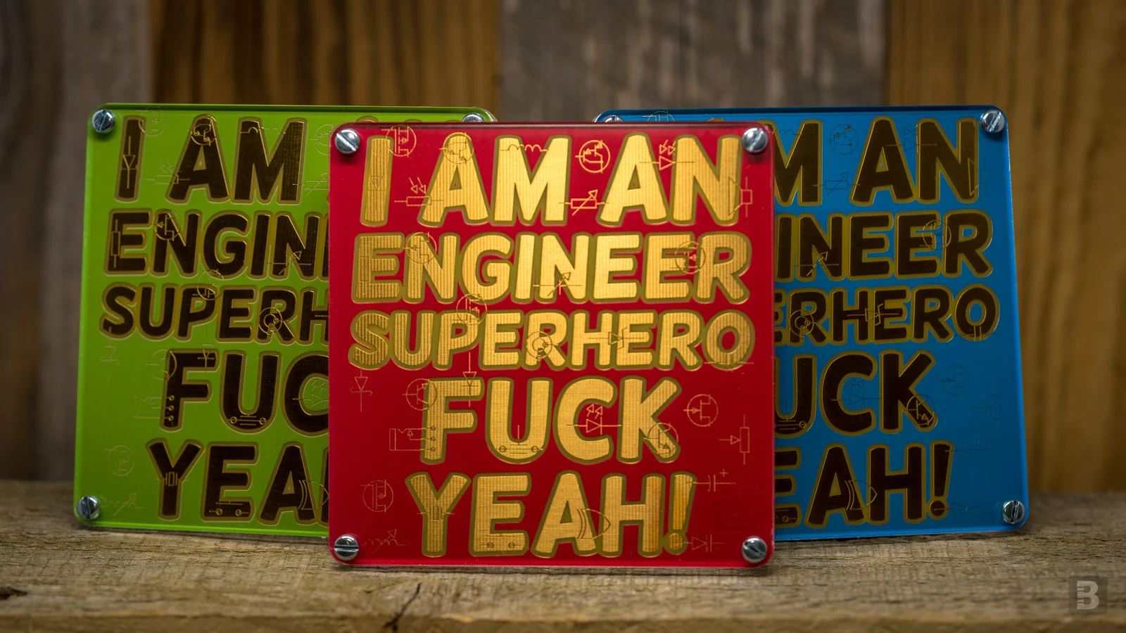   Engineer superhero plaque