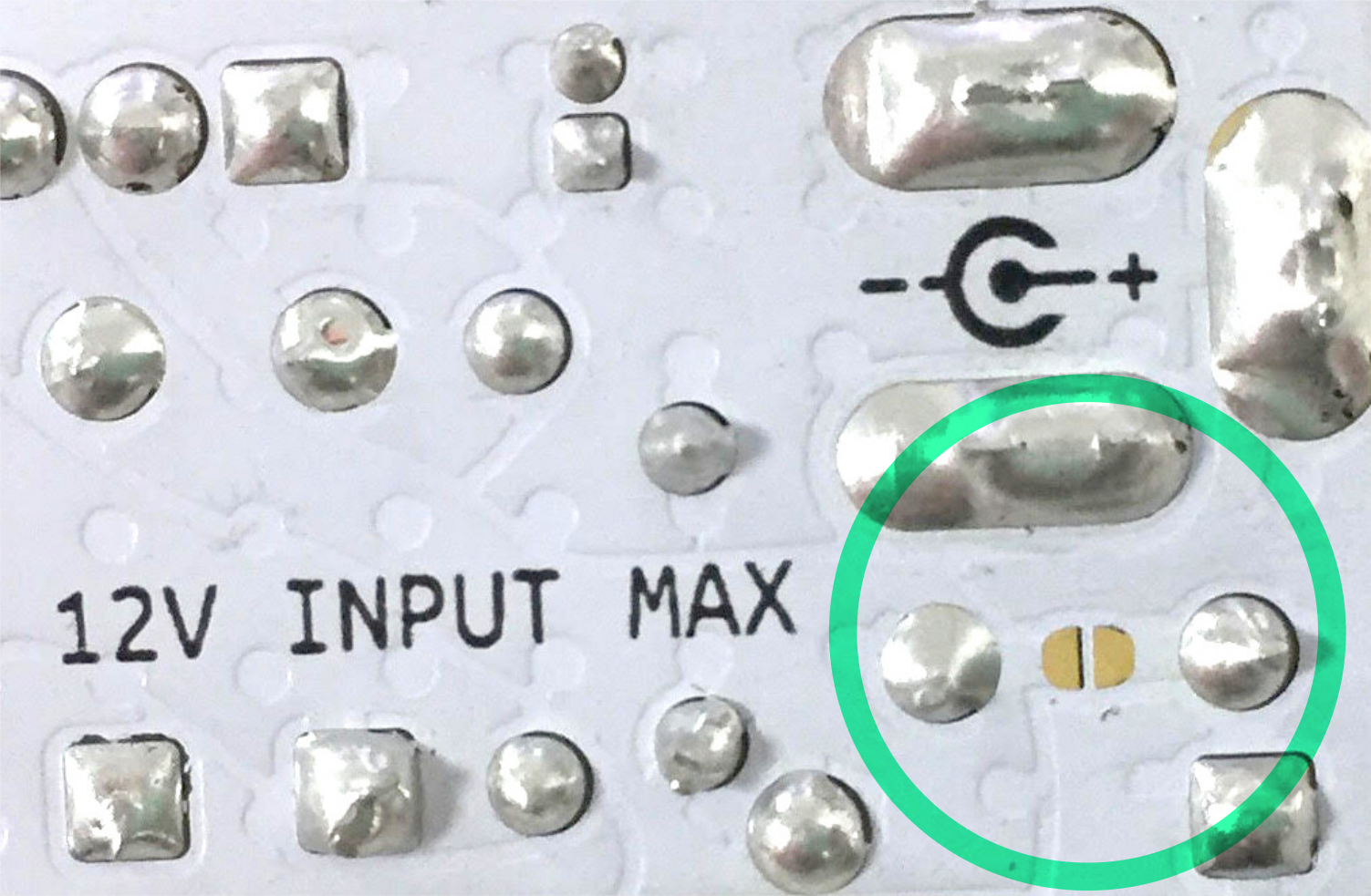 Location of the fuse bypass solder jumper