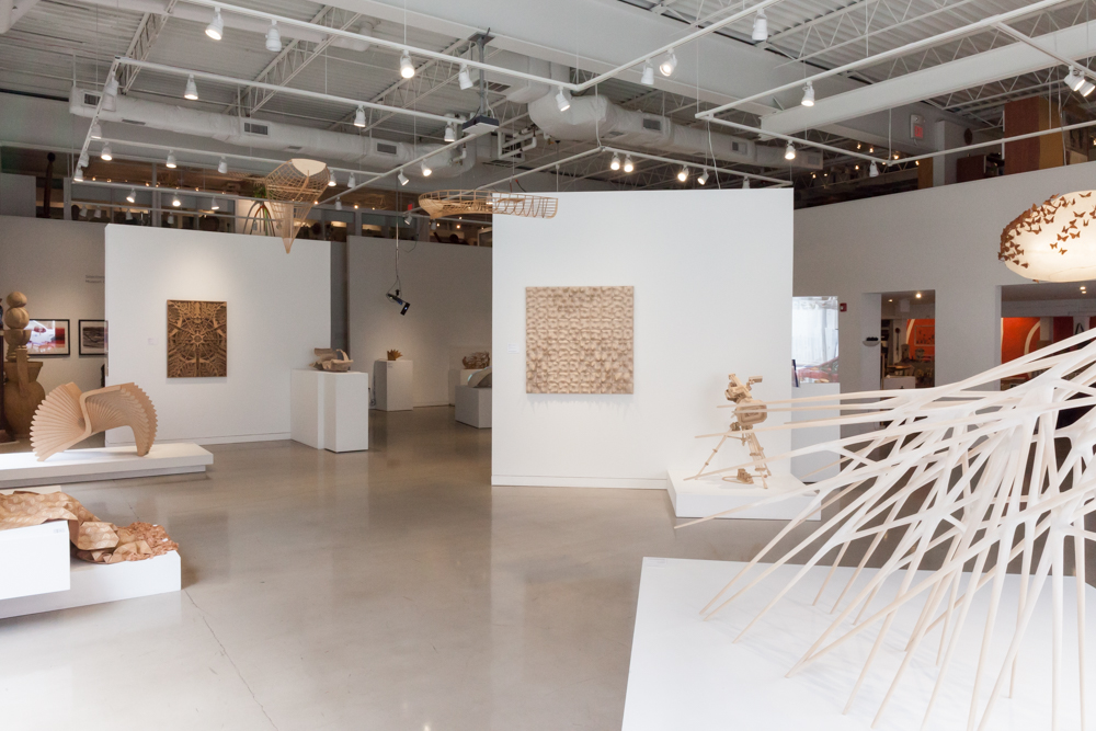 A view of the Center for Art in Wood's main gallery. 