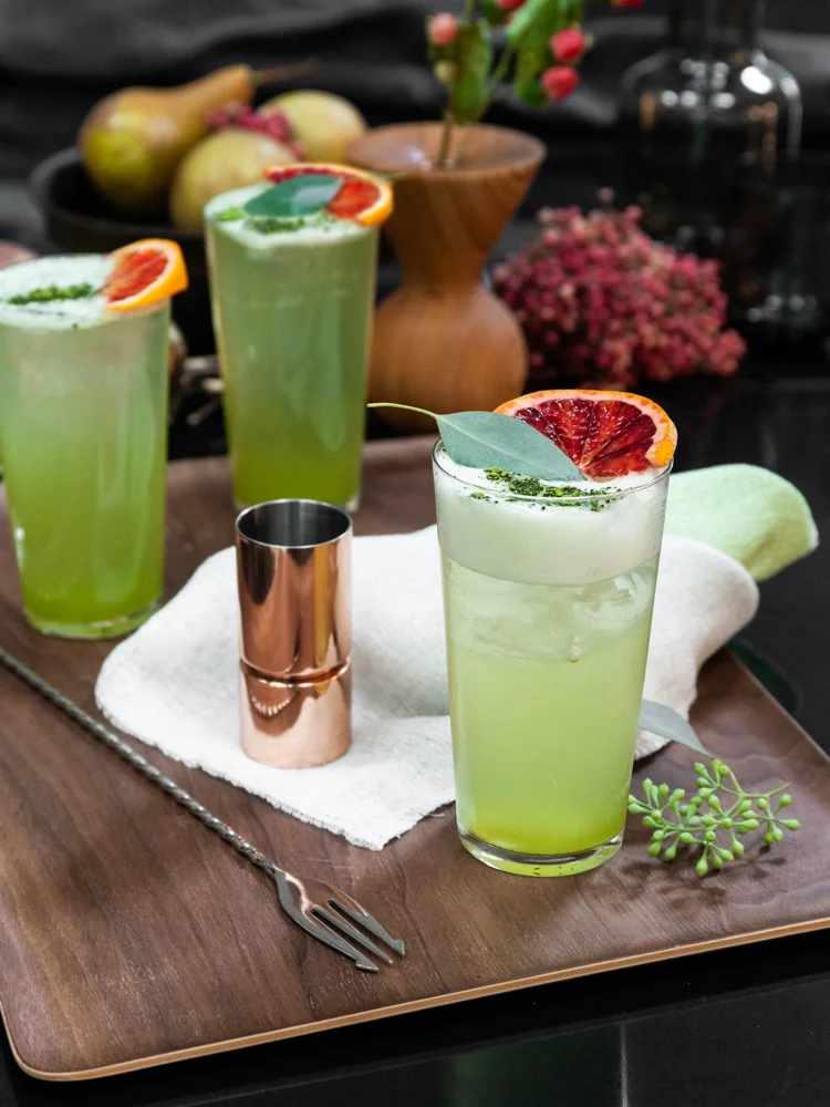 Rikumo Happy Hour: The Matcha Gin Fizz