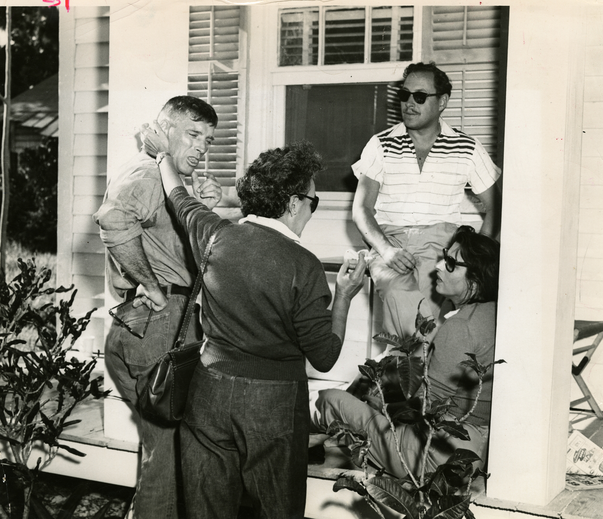 Burt Lancaster, left, Tennessee Williams, center, and Anna Magnani, right, in Key West during the filming of The Rose Tattoo. Photo from the Monroe County Public Library.