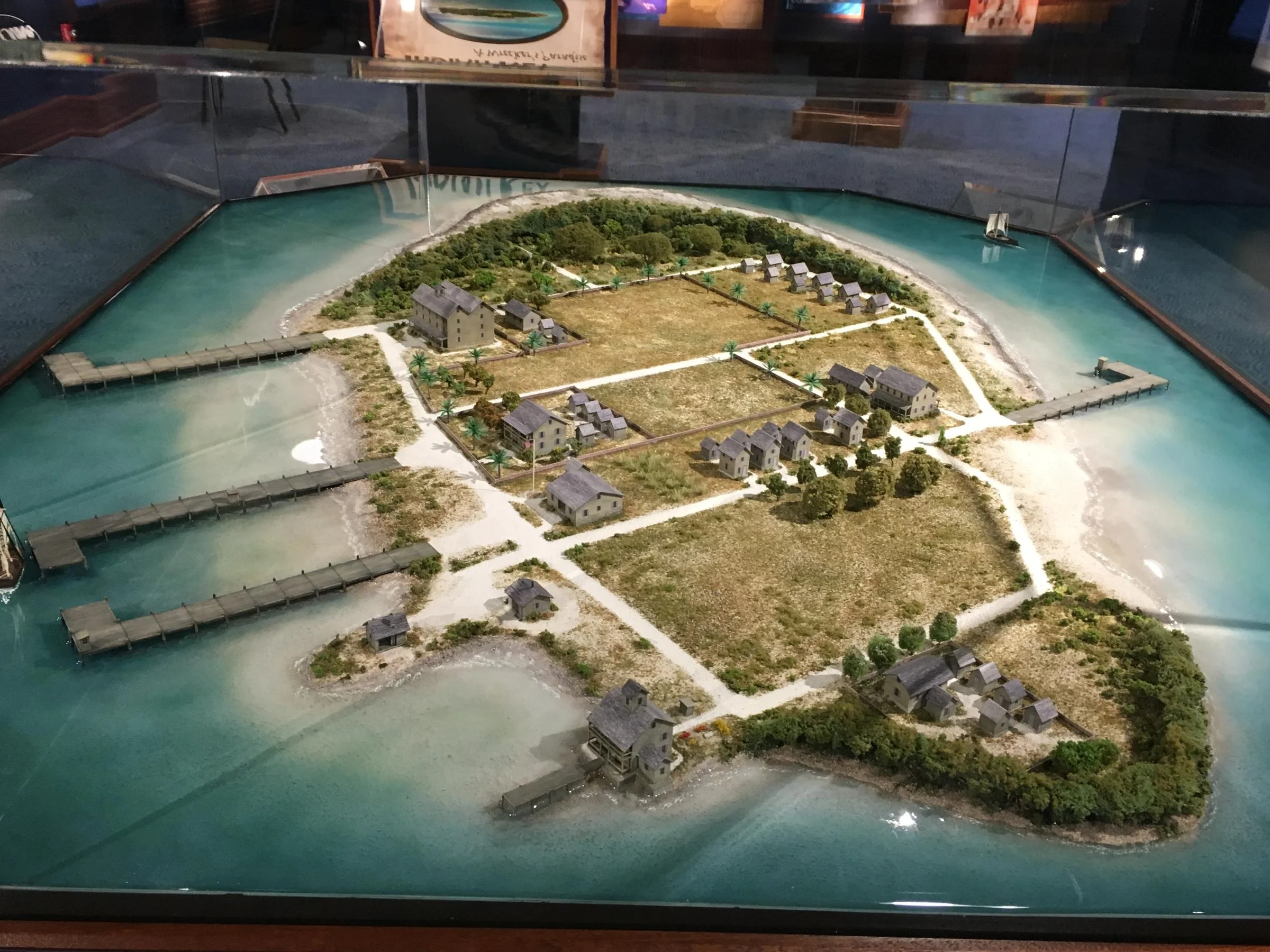 The new exhibit at the Florida Keys History and Discovery Center in Islamorada includes a 3-D model that shows Indian Key in its early 19th century heyday. Photo by Nancy Klingener.