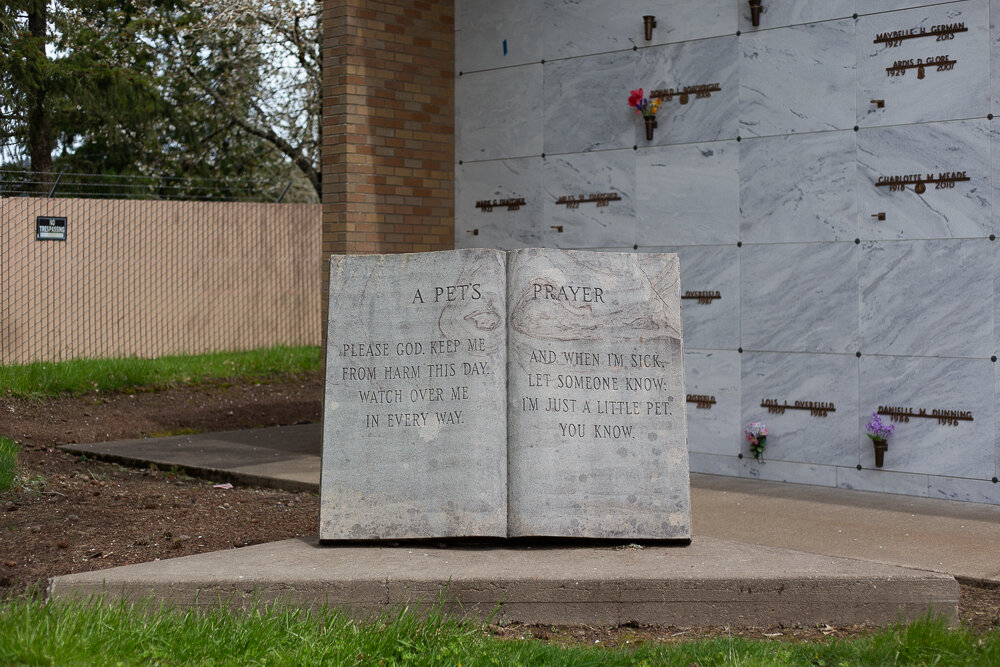 A Pet's Prayer, Restlawn Memory Gardens, Salem, OR