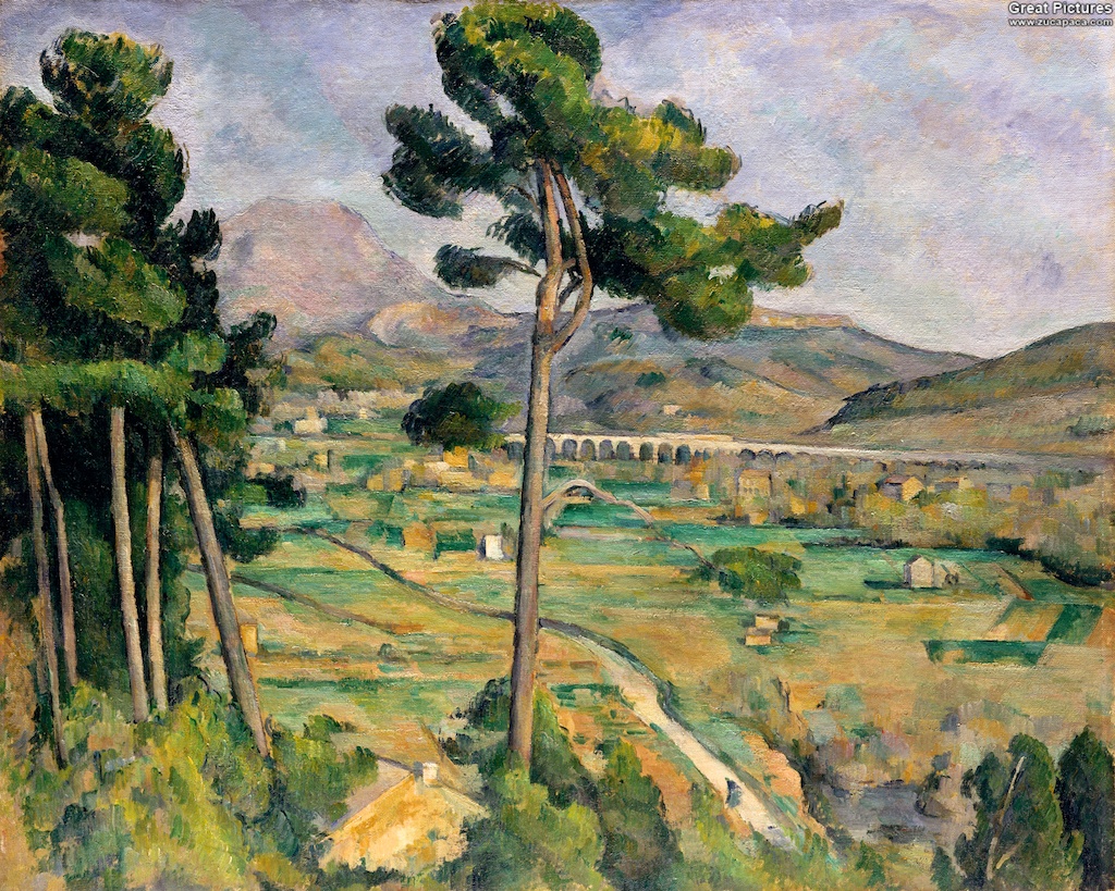 Mont Sainte-Victoire and Viaduct of the Arc River Valley 1885 