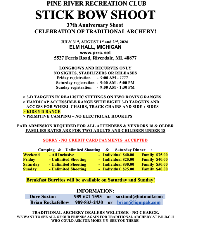 Pine River Recreation Club - Traditional Shoot