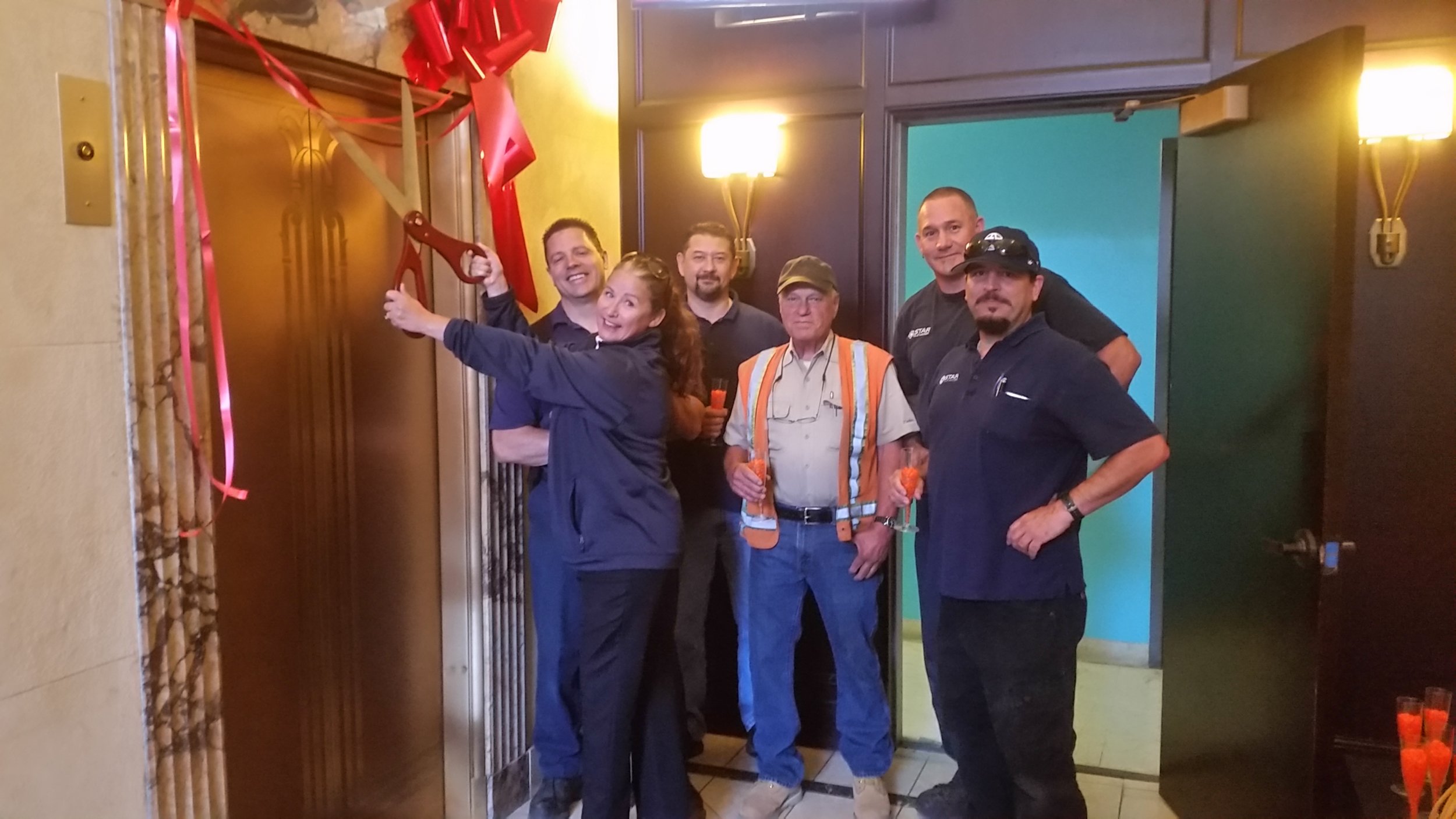 Ribbon cutting ceremony for the new elevators!