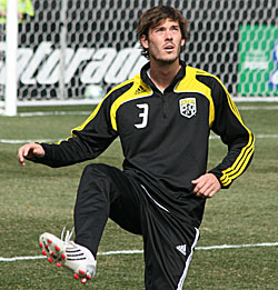 Random pic of Brad Evans in a Crew warm up suit because I did not remember Evans ever played for Columbus.