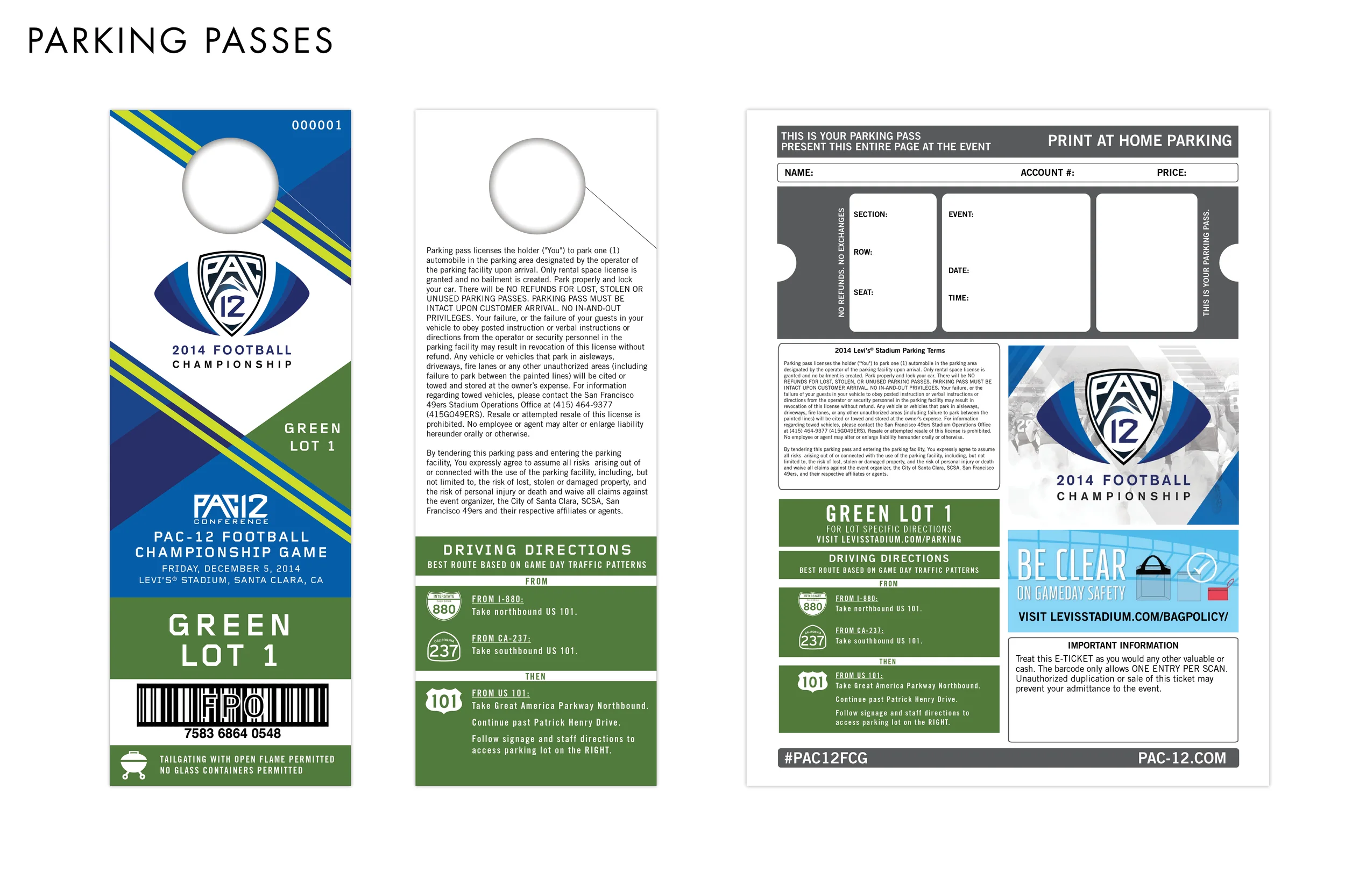 Pac-12 Football Championship Game Parking Passes