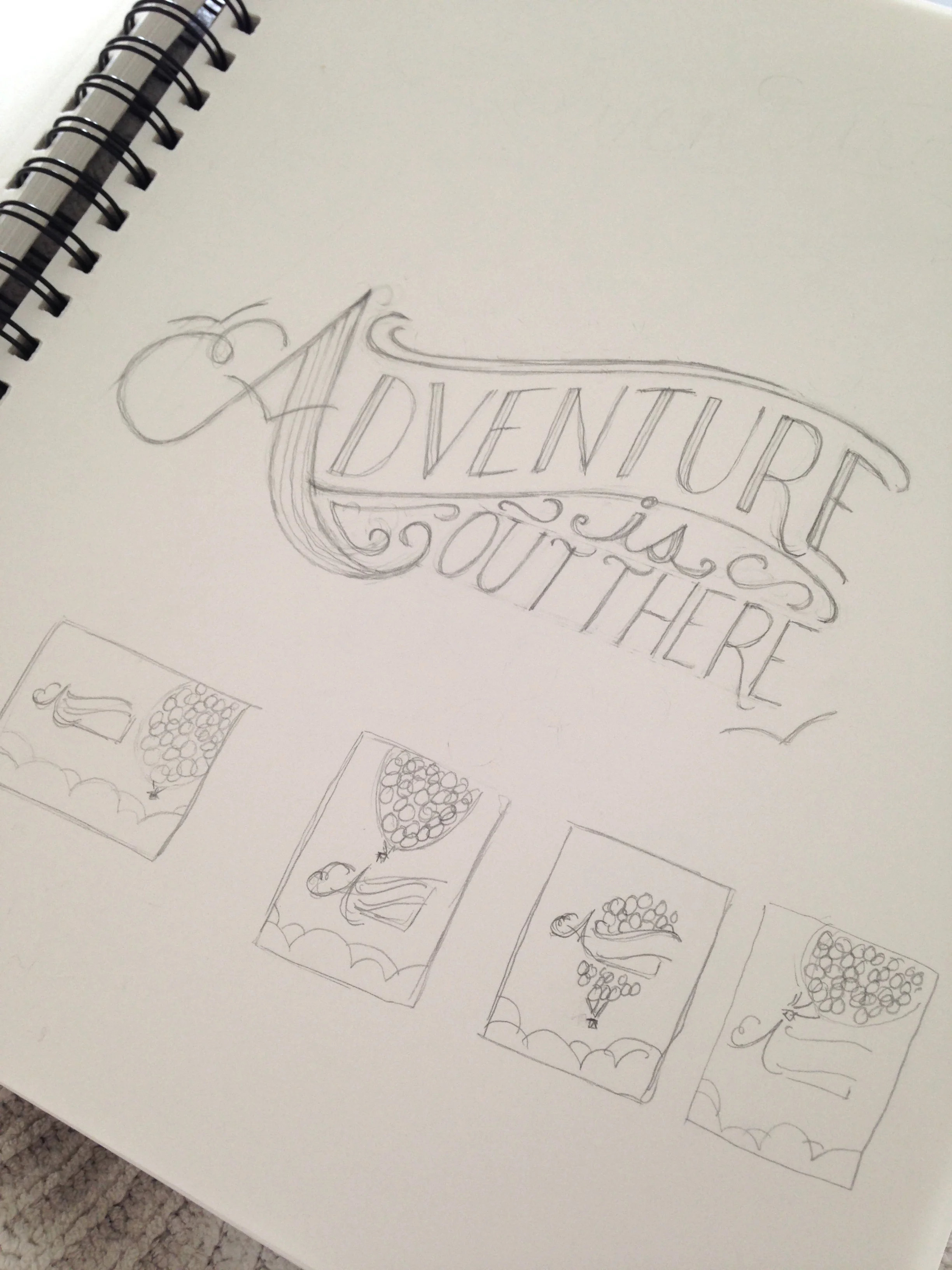 THIS! I really like this lettering treatment. It's much more dynamic, and it's unique and screams ADVENTURE! And I incorporated some birds to further integrate the sky theme.