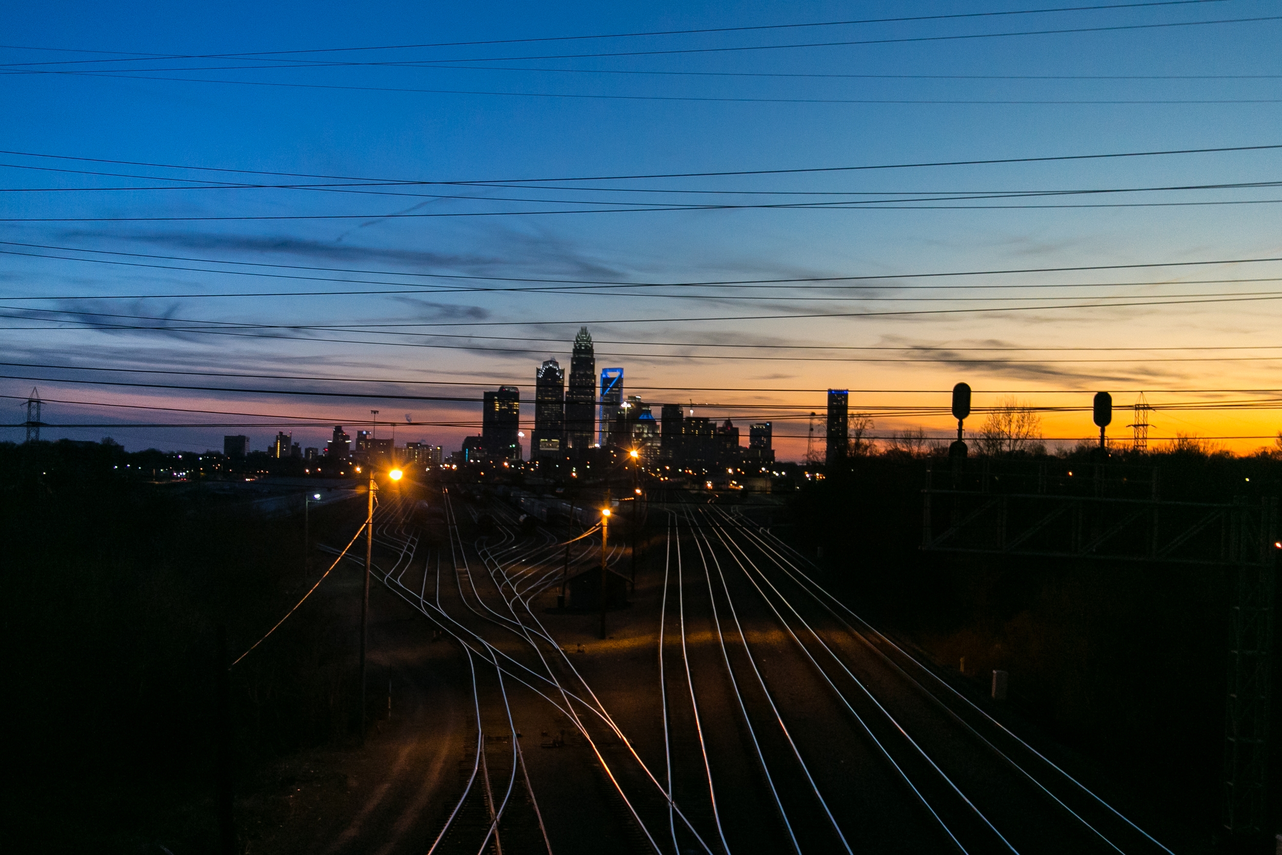 Charlotte Sunset on the Tracks