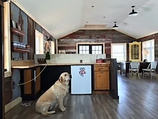 Haaken checking out the new office area!