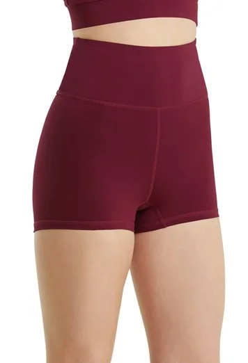 red high waisted booty shorts
