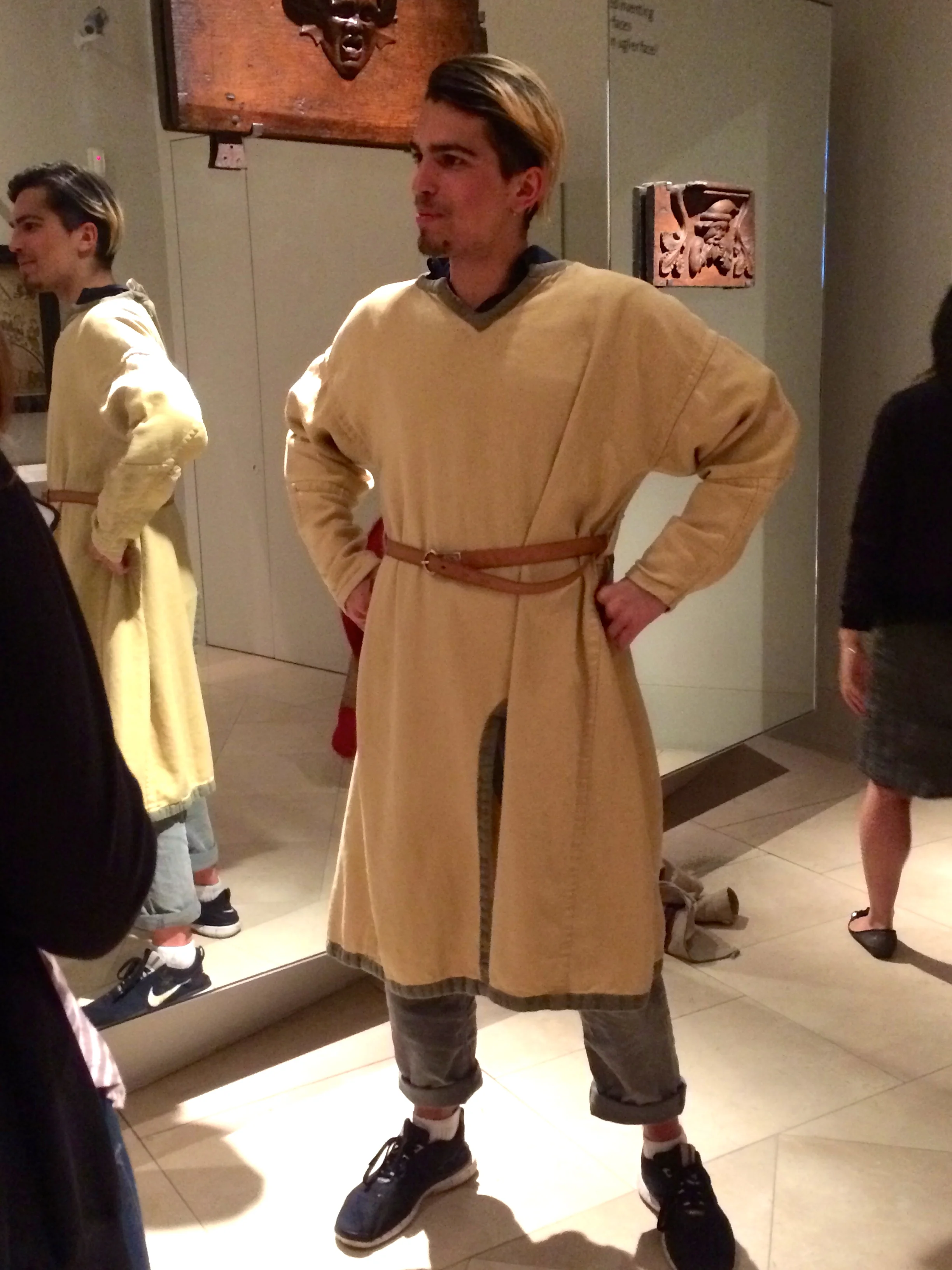 Joe posing in a traditional Renaissance tunic