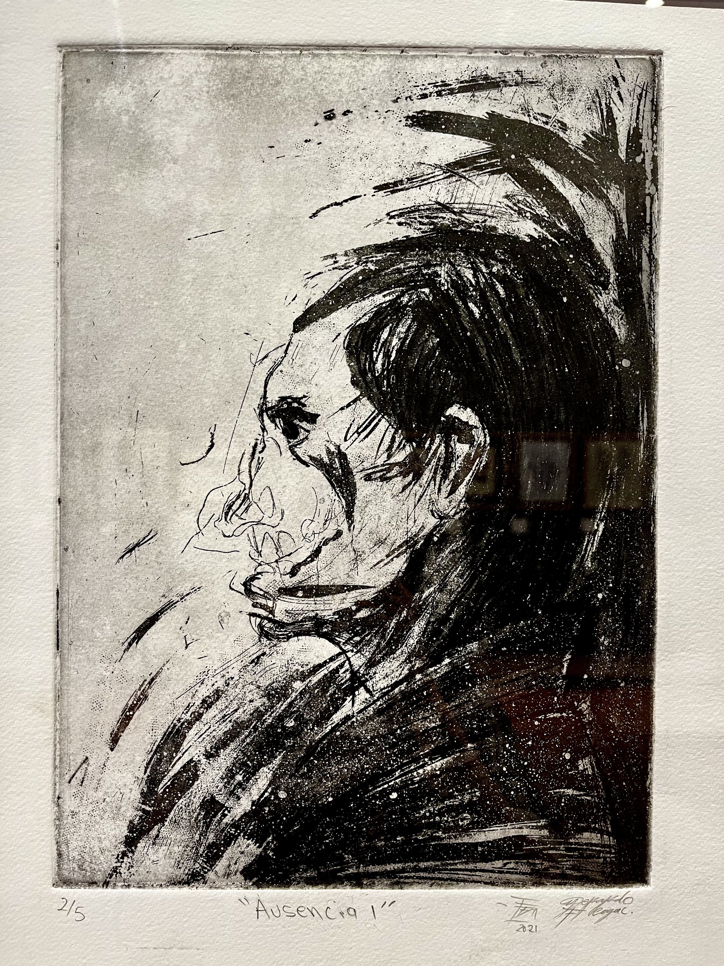 Ausencia I, by Gerardo Coyac, print, 2021 (Museo Taller Erasto Cortés Juárez)