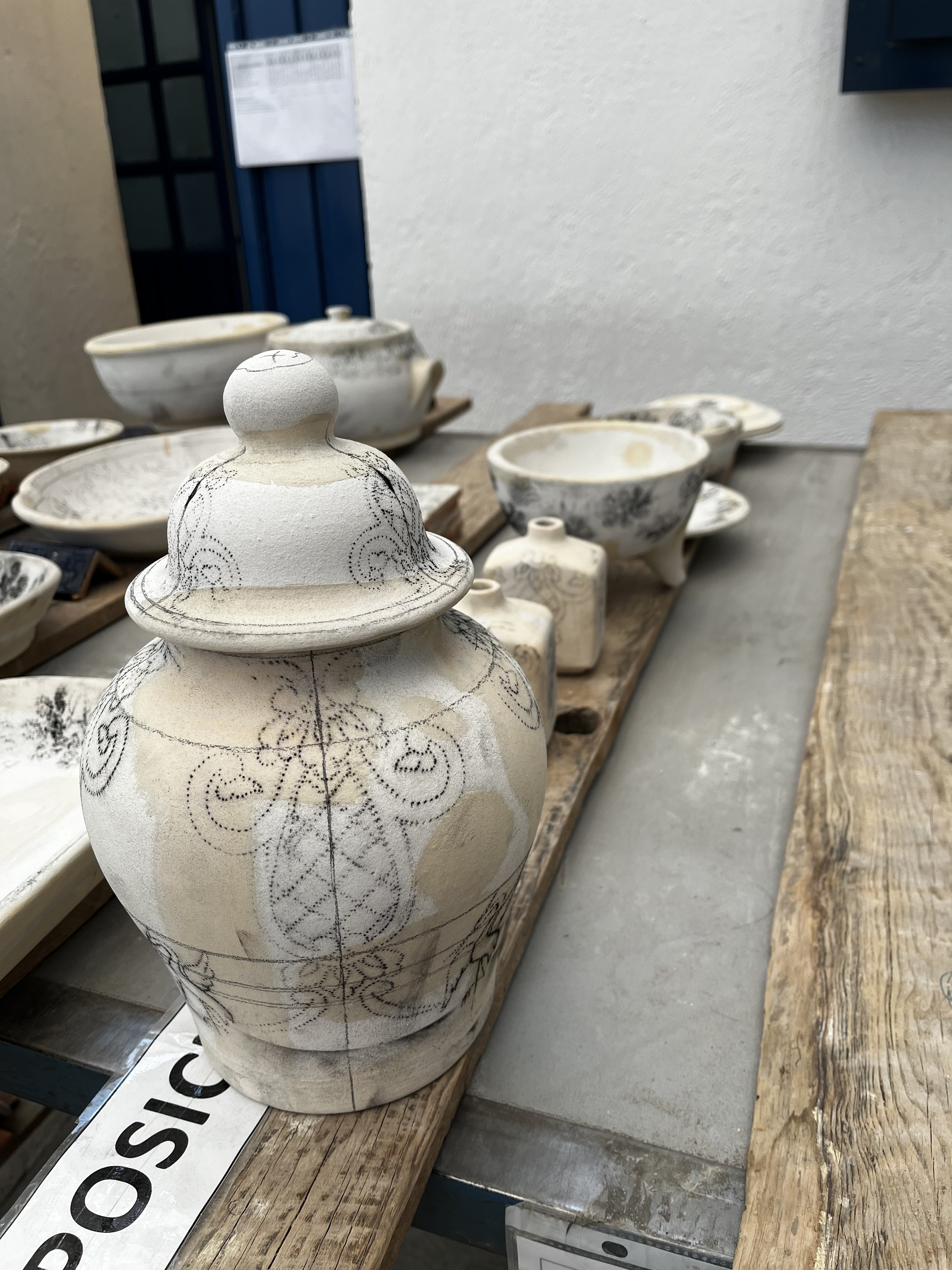 Stenciled and ready to be painted (Uriarte)