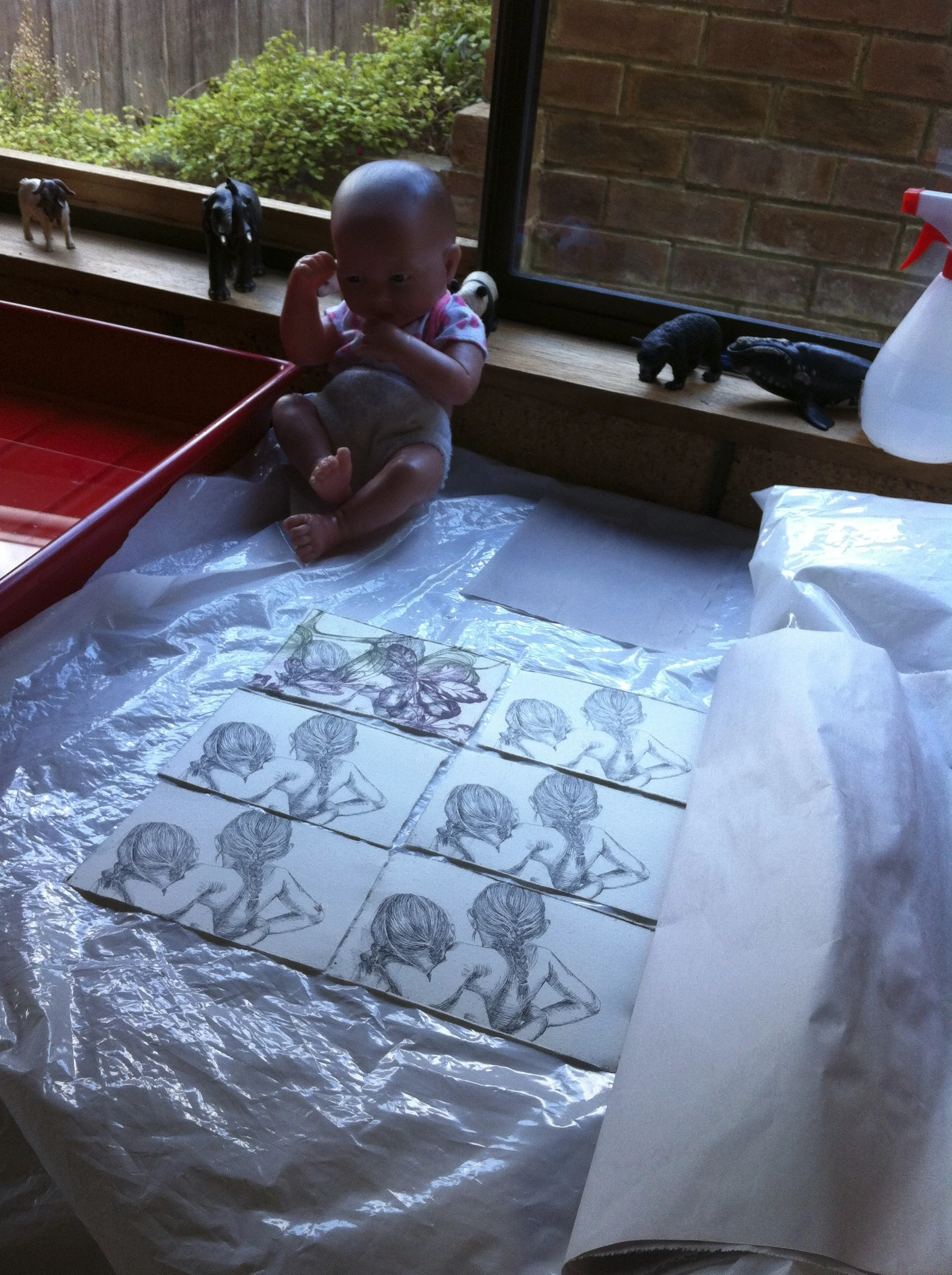 Baby watching over my production