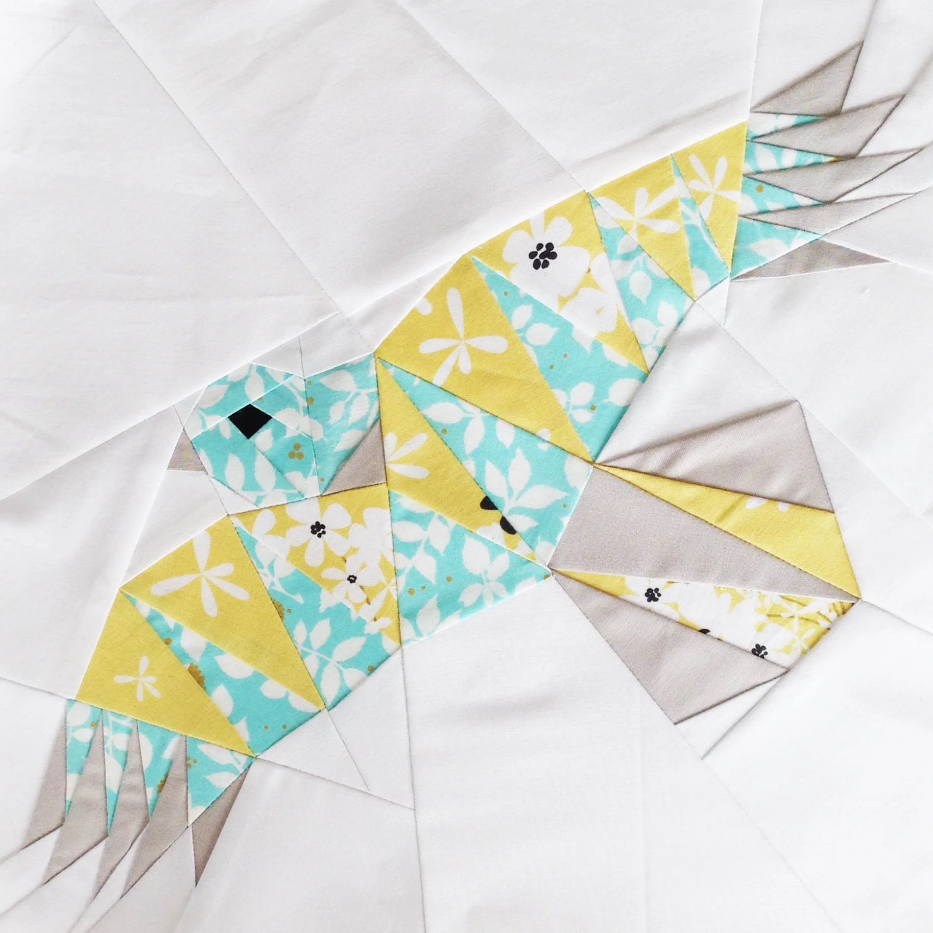 Forest Abstractions Quilt Along - The Falcon - Mint & Yellow